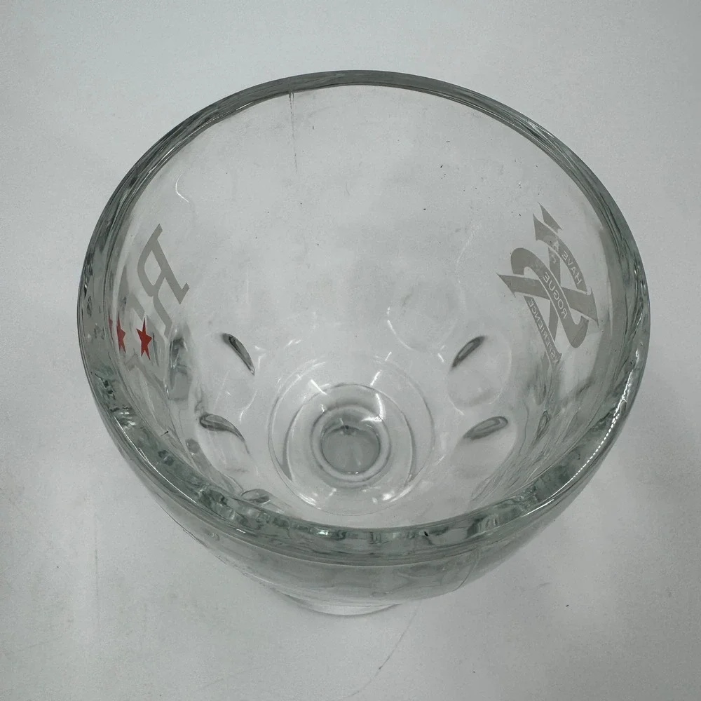 Rogue Ales Brewery Beer Goblet Chalice Clear Glass Red Star Logo‎ 10 oz